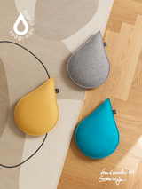 Produktfoto dryDrop 3 Stk. Set Balance Tropfen grau blau gelb Tropfen.